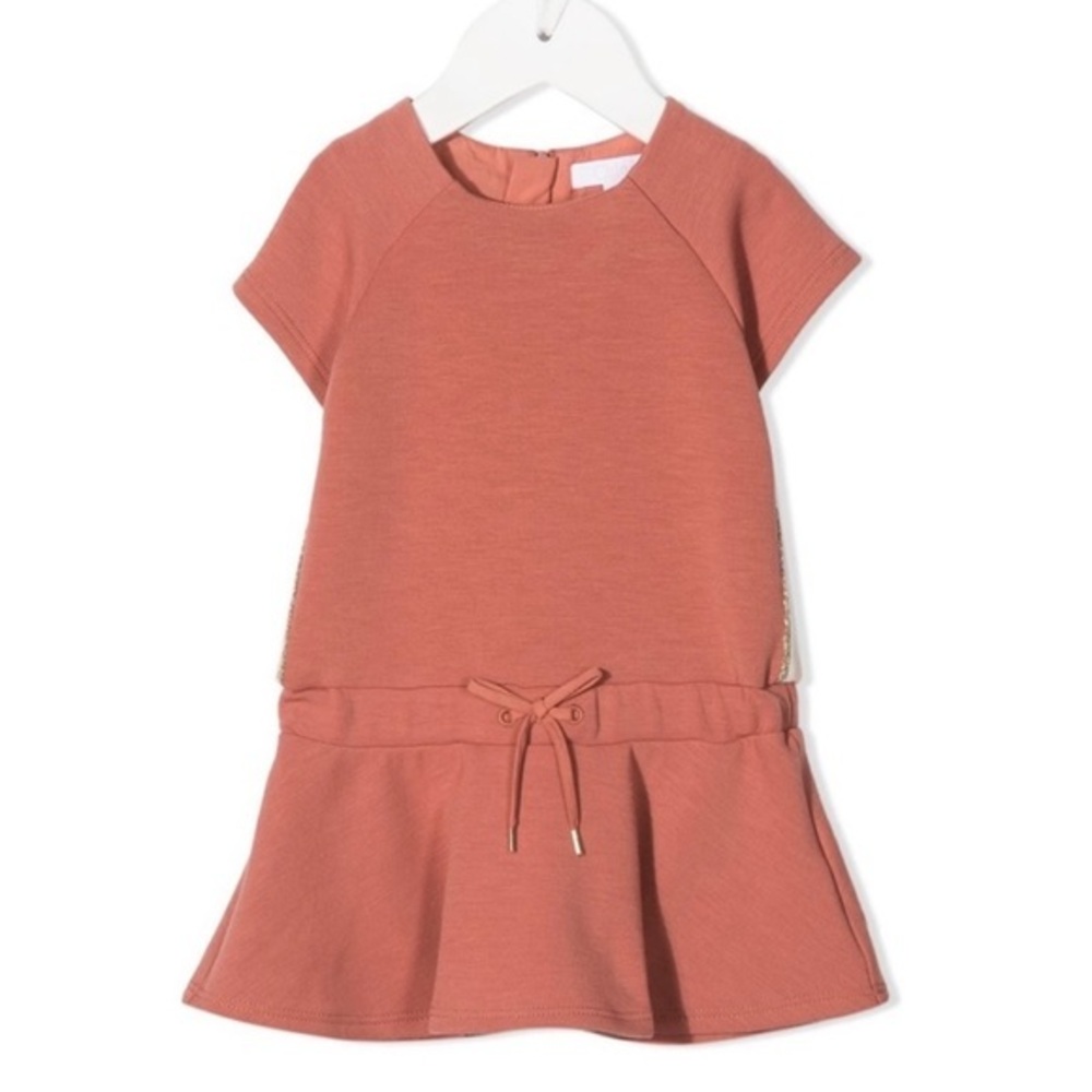 CHLOE GIRLS RUFFLED SHORT-SLEEVED MIDI DRESS